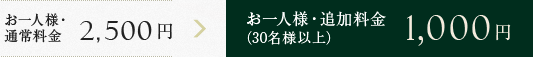ãä¸äººæ§ã»éå¸¸æé 2,500å > ãä¸äººæ§ã»è¿½å æéï¼30åæ§ä»¥ä¸ï¼1,000å