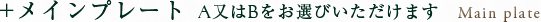 +ã¡ã¤ã³ãã¬ã¼ã Aåã¯Bããé¸ã³ããã ãã¾ã Main plate